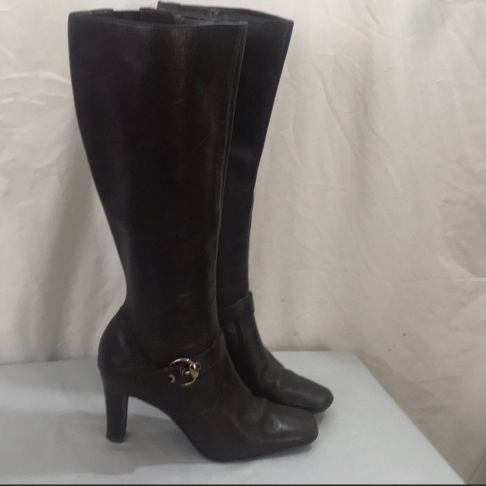 Anne Klein AKBitsy Chocolate Brown Knee High Boots